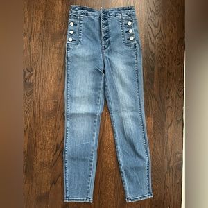 Women’s J Brand High Rise Button Skinny Jeans (Size 26)